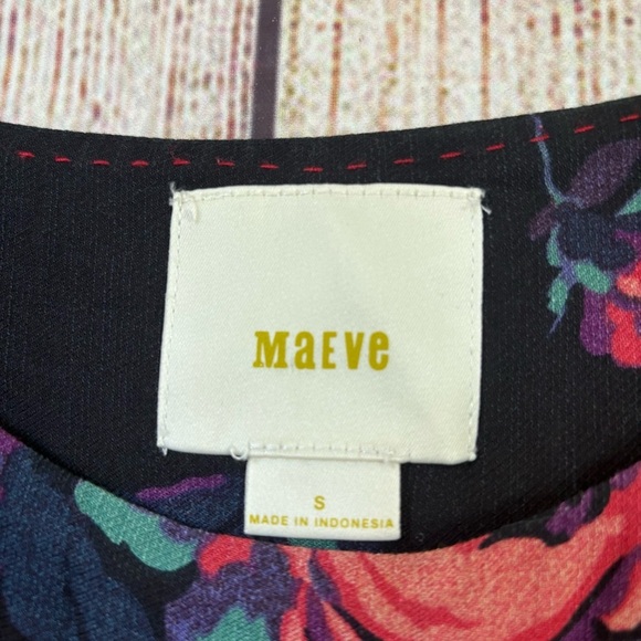 Maeve Anthropologie Womens Floral Linen Blend Tops size Small - Picture 4 of 10